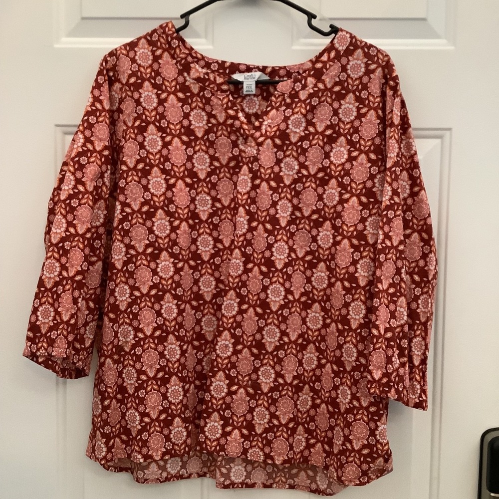 Women's Croft &‎ Barrow Print Split neck Tunic Top Size PXXL NWT